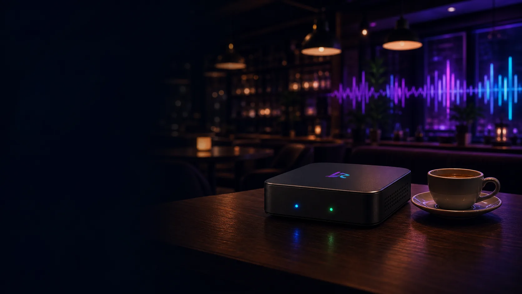 Radio Box LayerRadio intr-o cafenea premium